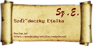 Szádeczky Etelka névjegykártya