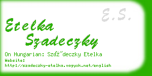 etelka szadeczky business card